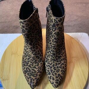 Sam Edelman Circus Kirby Cheetah Side Zip Ankle Heel Boots Womens US Sz 6, EU 36